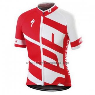 2016 Fahrradbekleidung Specialized Wei und Rot Trikot Kurzarm und Tragerhose