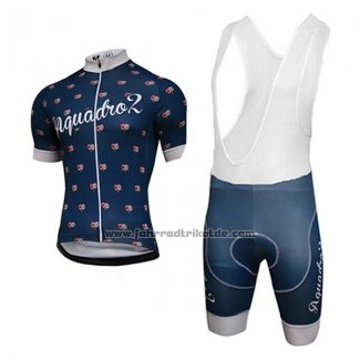 2017 Fahrradbekleidung Aquadro Lollipop Blau Trikot Kurzarm und Tragerhose