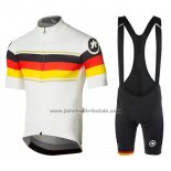 2017 Fahrradbekleidung Assos Champion Deutschland Trikot Kurzarm und Tragerhose