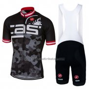 2017 Fahrradbekleidung Castelli Hell Shwarz Trikot Kurzarm und Tragerhose