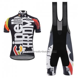 2017 Fahrradbekleidung Cinelli Chrome Shwarz Trikot Kurzarm und Tragerhose