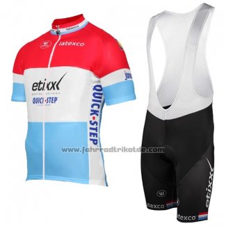 2017 Fahrradbekleidung Etixx Quick Step Champion Luxemburg Trikot Kurzarm und Tragerhose