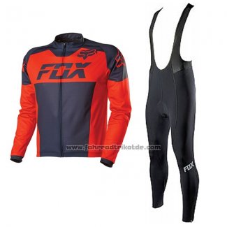 2017 Fahrradbekleidung Fox Shwarz und Rot Trikot Kurzarm und Tragerhose