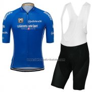 2017 Fahrradbekleidung Giro d'Italia Blau Trikot Kurzarm und Tragerhose