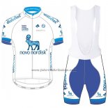 2017 Fahrradbekleidung Novo Nordisk Wei Trikot Kurzarm und Tragerhose