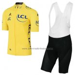 2017 Fahrradbekleidung Tour de France Gelb Trikot Kurzarm und Tragerhose