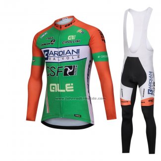 2018 Fahrradbekleidung Bardiani Csf Grun Trikot Langarm und Tragerhose