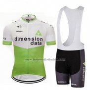 2018 Fahrradbekleidung Dimension Data Wei und Grun Trikot Kurzarm und Tragerhose