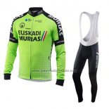 2018 Fahrradbekleidung Euskadi Murias Grun Trikot Langarm und Tragerhose