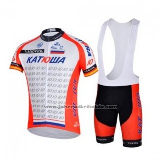 2018 Fahrradbekleidung Katusha Wei Rot Trikot Kurzarm und Tragerhose