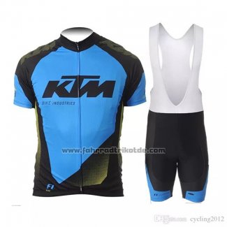 2018 Fahrradbekleidung Ktm Blau Shwarz Trikot Kurzarm und Tragerhose