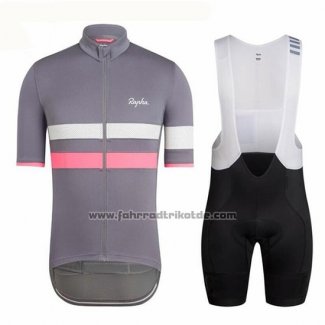 2018 Fahrradbekleidung Ralph Grau und Rot Trikot Kurzarm und Tragerhose