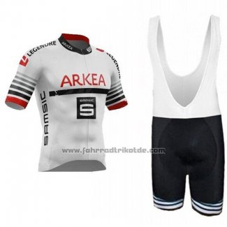 2019 Fahrradbekleidung Arkea Samsic Wei Rot Trikot Kurzarm und Tragerhose