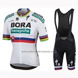 2019 Fahrradbekleidung Bora Champion Slowakische Republik Trikot Kurzarm und Tragerhose