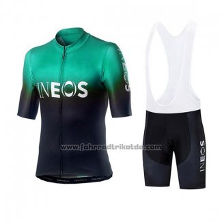 2019 Fahrradbekleidung Castelli INEOS Shwarz Grun Trikot Kurzarm und Tragerhose