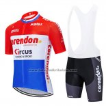 2019 Fahrradbekleidung Corendon Circus Rot Wei Blau Trikot Kurzarm und Tragerhose