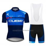 2019 Fahrradbekleidung Cube Blau Blau Tief Trikot Kurzarm und Tragerhose