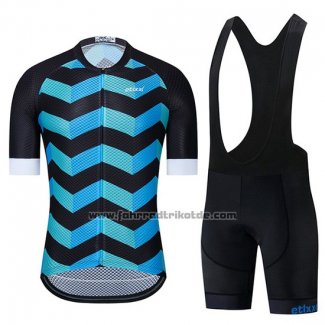 2019 Fahrradbekleidung Etixxl Blau Shwarz Trikot Kurzarm und Tragerhose