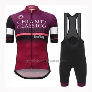 2019 Fahrradbekleidung Giro d'Italia Volett Trikot Kurzarm und Tragerhose