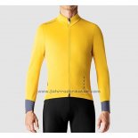 2019 Fahrradbekleidung La Passione Gelb Grau Trikot Langarm und Tragerhose