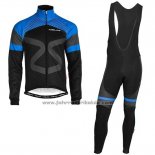 2019 Fahrradbekleidung Nalini Shwarz Blau Trikot Langarm und Tragerhose