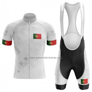 2020 Fahrradbekleidung Champion Portugal Wei Trikot Kurzarm und Tragerhose