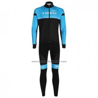 2020 Fahrradbekleidung Trek Shwarz Blau Trikot Langarm und Tragerhose