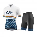 2021 Fahrradbekleidung Frau Liv Wei Blau Trikot Kurzarm und Tragerhose