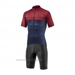 2021 Fahrradbekleidung Giant Dunkel Rot Blau Trikot Kurzarm und Tragerhose