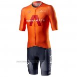 2021 Fahrradbekleidung Ineos Grenadiers Orange Trikot Kurzarm und Tragerhose