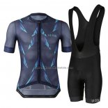 2021 Fahrradbekleidung Le Col Dunkel Blau Trikot Kurzarm und Tragerhose