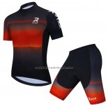 2021 Fahrradbekleidung R Star Shwarz Orange Trikot Kurzarm und Tragerhose