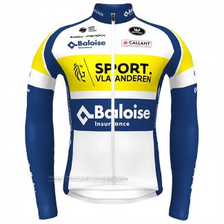 2022 Fahrradbekleidung Sport Vlaanderen Baloise Blau Gelb Trikot Langarm und Tragerhose