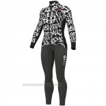 2023 Fahrradbekleidung Frau ALE Wei Shwarz Trikot Langarm und Tragerhose