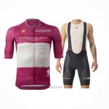 2023 Fahrradbekleidung Giro d'Italia Volett Wei Trikot Kurzarm Und Tragerhose