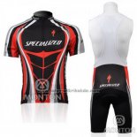 2010 Fahrradbekleidung Specialized Rot und Shwarz Trikot Kurzarm und Tragerhose