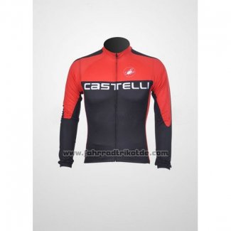 2011 Fahrradbekleidung Castelli Shwarz Rot Trikot Langarm und Tragerhose