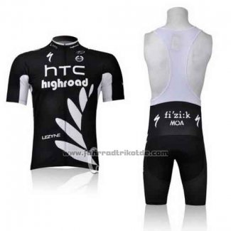 2011 Fahrradbekleidung HTC Highroad Shwarz und Wei Trikot Kurzarm und Tragerhose