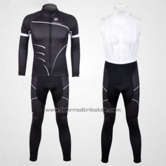 2012 Fahrradbekleidung Pinarello Shwarz und Wei Trikot Langarm und Tragerhose