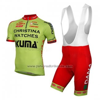 2014 Fahrradbekleidung Christina Watches Onfone Grun Trikot Kurzarm und Tragerhose