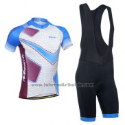 2014 Fahrradbekleidung Monton Volett und Blau Trikot Kurzarm und Tragerhose