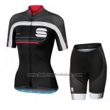 2016 Fahrradbekleidung Frau Sportful Rot und Shwarz Trikot Kurzarm und Tragerhose