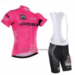 2016 Fahrradbekleidung Giro d'Italia Rosa und Shwarz Trikot Kurzarm und Tragerhose