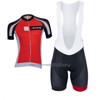 2017 Fahrradbekleidung Biemme Moody Rot Trikot Kurzarm und Tragerhose