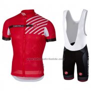 2017 Fahrradbekleidung Castelli Free AR Rot Trikot Kurzarm und Tragerhose