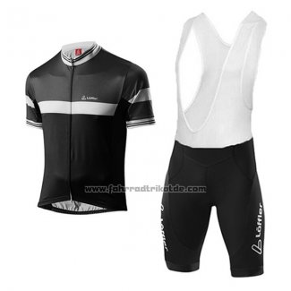 2017 Fahrradbekleidung Loffler Shwarz und Grau Trikot Kurzarm und Tragerhose