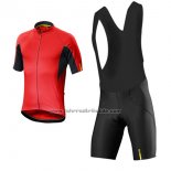 2017 Fahrradbekleidung Mavic Rot Trikot Kurzarm und Tragerhose