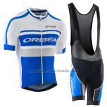 2017 Fahrradbekleidung Orbea Wei und Blau Trikot Kurzarm und Tragerhose