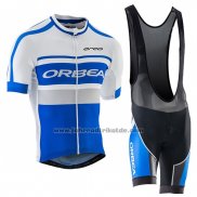 2017 Fahrradbekleidung Orbea Wei und Blau Trikot Kurzarm und Tragerhose