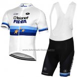 2017 Fahrradbekleidung Telenet Fidea Lions Champion Europa Trikot Kurzarm und Tragerhose